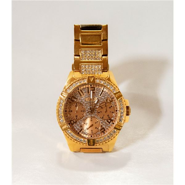 GUESS ROSE GOLD WATCH 100M WATER RESISTANT
