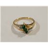 Image 1 : 10K YELLOW GOLD DIAMOND AND EMERALD RING SIZE 6