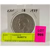 Image 1 : 1939 SILVER CANADIAN DOLLAR