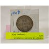Image 2 : 1908 SILVER 50 CENT CANADIAN COIN