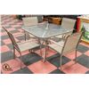 Image 1 : METAL/GLASS PATIO SET WITH 4 CHAIRS