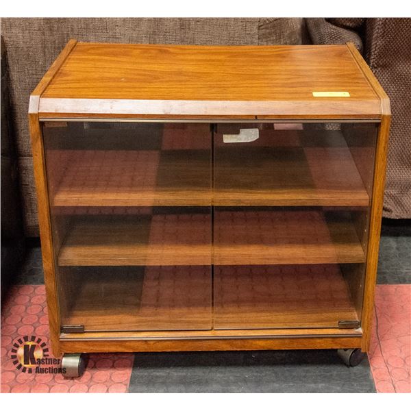 VINTAGE ELECTRONICS CABINET MIRRORED DOORS