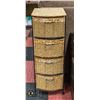 Image 1 : RATTAN/METAL 4 DRAWER STORAGE ORGANIZER-