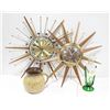 Image 1 : MID CENTURY LOT - 2 STARBURST CLOCKS, HAND BLOWN