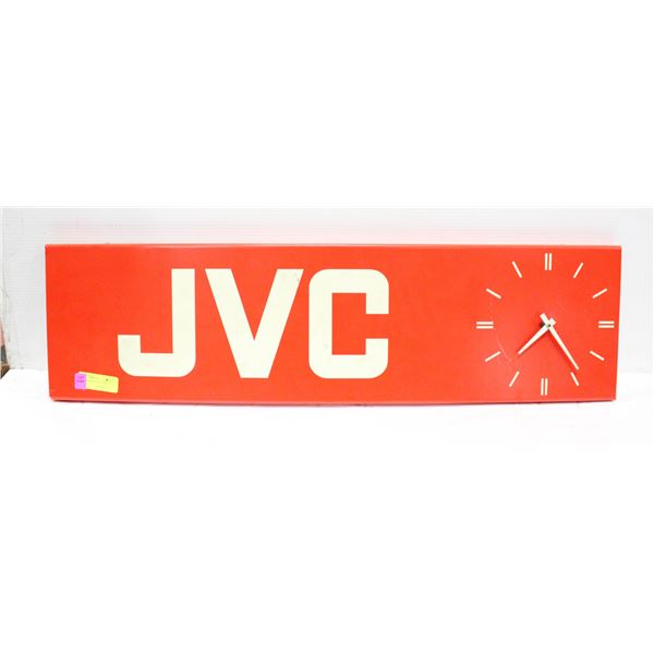 OLD JVC ADVERTISING CLOCK 35" X 10"