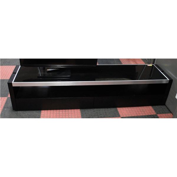 WOOD WITH GLASS ENTERTAINMENT STAND 79" X 18" X 17