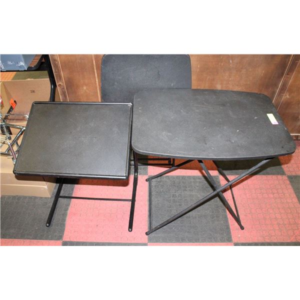 TV TABLES- FOLDING- LOT OF 3