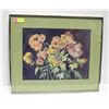 Image 1 : ORIGINAL FRAMED ART WATERCOLOR FLORAL