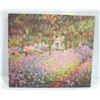 Image 1 : CLAUDE MONET PRINT ON CANVAS: ARTIST'S GARDEN