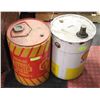 Image 1 : TWO OLD 5 GAL OIL CANS