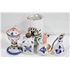 Image 1 : 4 MINIATURE DELFT BLUE LIQUOR BOTTLES (EMPTY)