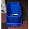 Image 1 : 3 BLUE RECYCLE BINS VARIOUS SIZES
