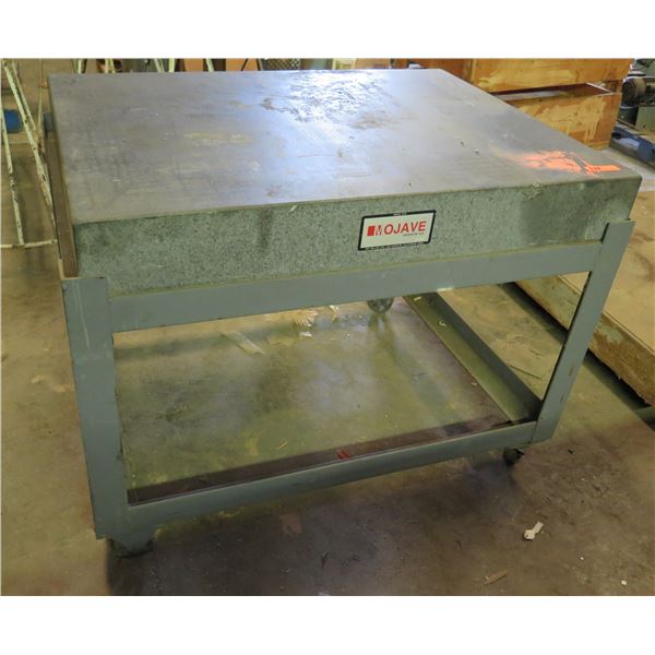(S10) Mojave Granite Co. Stone Slab on Rolling Cart 48"x36"x6"H