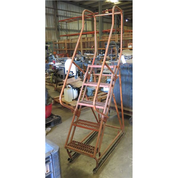 (WALL) Metal 5-Tier Warehouse Stairs w/ Handrails