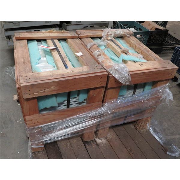 (S13) Qty 2 Wooden Crates w/ Corrugated Metal Sheets