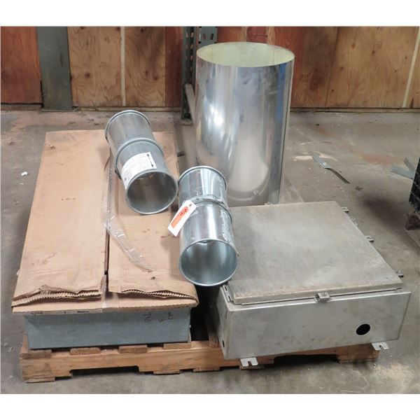 (S13) Metal Box 24"x24"x10"H  & Metal Piping, Misc Sizes