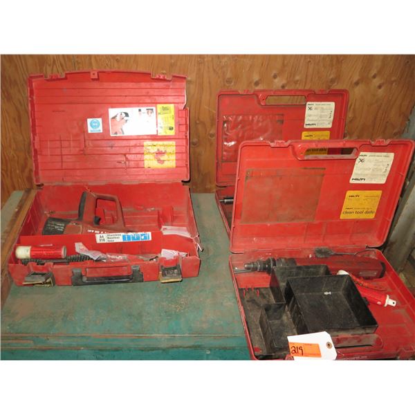 (S13) Qty 3 Hilti Metal Toolboxes w/ Misc Tools 