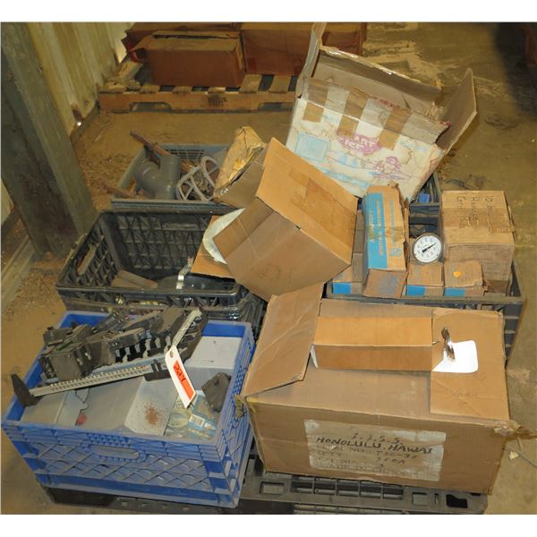 (S13) Contents of Pallet:  Multiple Gauges, Handee Grit Pads, Industrial Thermometers, etc