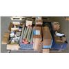 Image 1 : (S10) Contents of Pallet:  Abrasives, Metal Sections, Parts, Hardware, etc