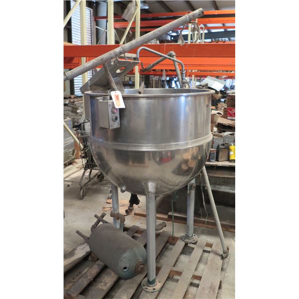 (S7) Metal Soup Kettle on Stand 38" dia, 55"H