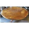Image 1 : Large, Round Koa Wood Table w/ Pedestal Base 75" Dia, 30"H