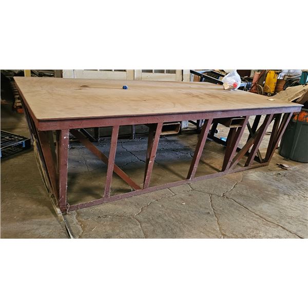 Large Metal Welding Shop Table w/ Fork Pockets 122" x 74" x 36"H