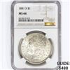 Image 1 : 1881-S Morgan Silver Dollar NGC MS66
