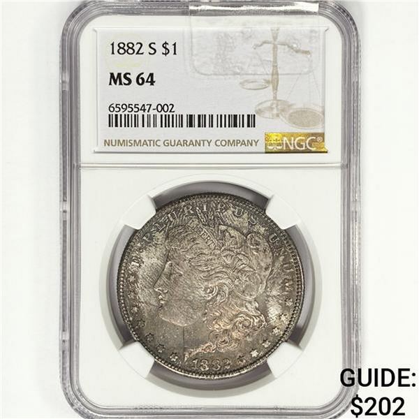 1882-S Morgan Silver Dollar NGC MS64