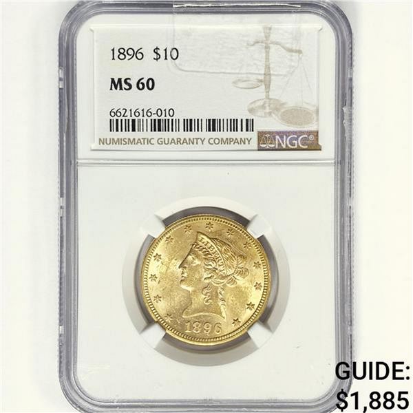 1896 $10 Gold Eagle NGC MS60
