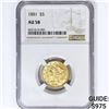 Image 1 : 1881 $5 Gold Half Eagle NGC AU58