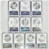 Image 2 : (10) 2021 TY2 American Silver Eagles NGC - MS70