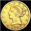 Image 1 : 1847 $5 Gold Half Eagle CLOSELY UNCIRCULATED