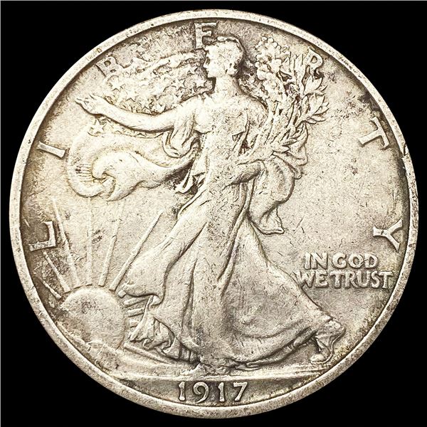 1917-S Walking Liberty Half Dollar NEARLY UNCIRCUL