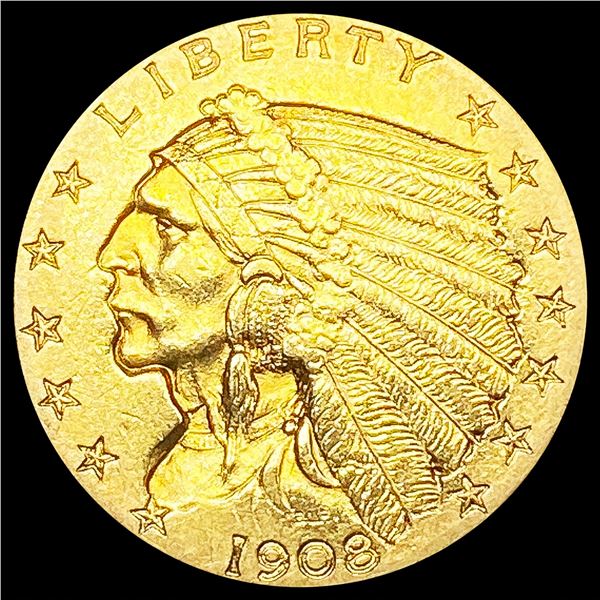 1908 $2.50 Gold Quarter Eagle GEM BU