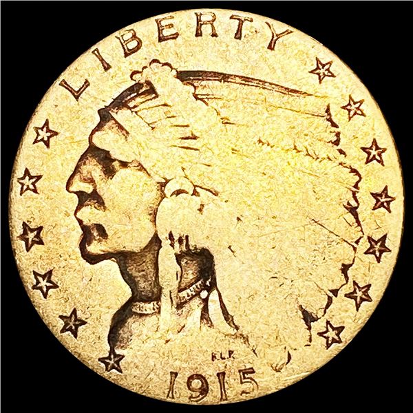 1915 $2.50 Gold Quarter Eagle LIGHTLY CIRCULATED