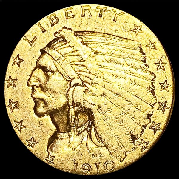 1910 $2.50 Gold Quarter Eagle ABOUT UNCIRCULATED