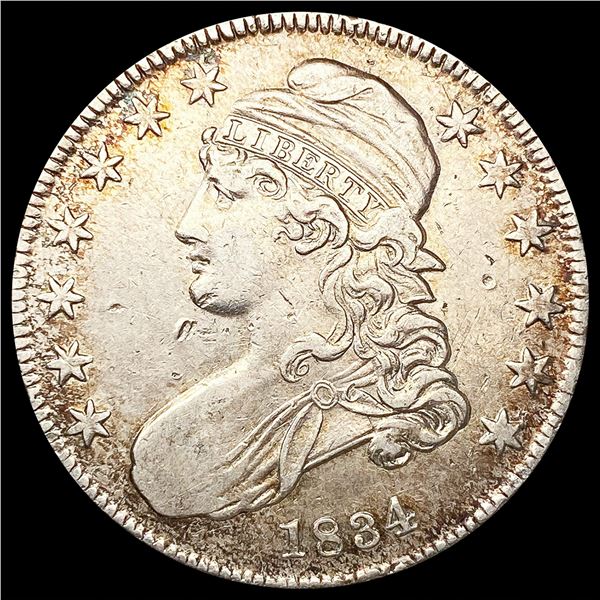 1834 O-116 R1 Capped Bust Half Dollar NEARLY UNCIR