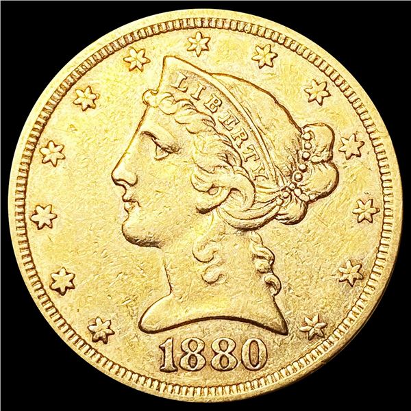 1880 $5 Gold Half Eagle UNCIRCULATED