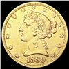 Image 1 : 1880 $5 Gold Half Eagle UNCIRCULATED