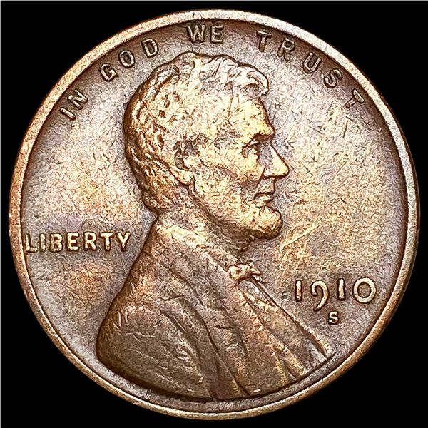 1910-S Wheat Cent ABOUT UNCIRCULATED