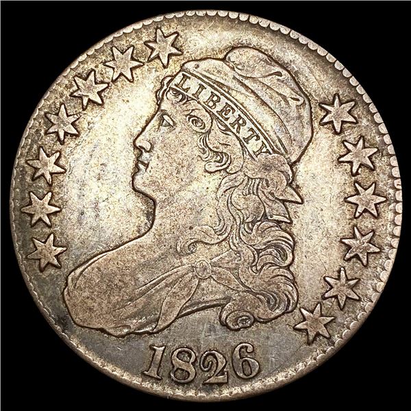 1826 Capped Bust Half Dollar LIGHTLY CIRCULATED