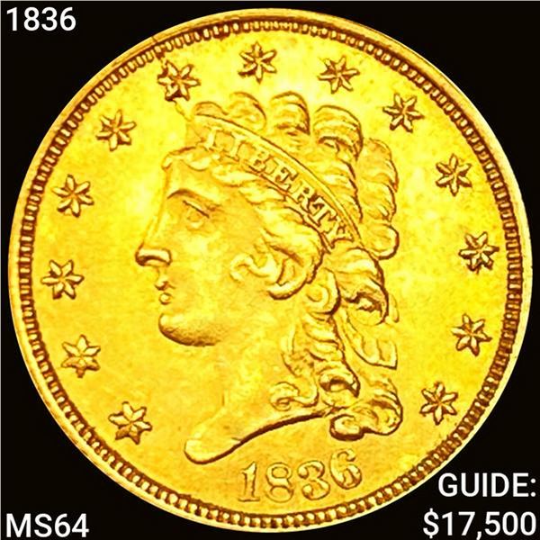 1836 $2.50 Gold Quarter Eagle CHOICE BU