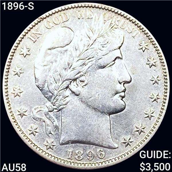 1896-S Barber Half Dollar CHOICE AU