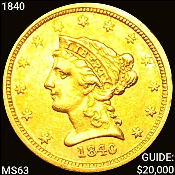 1840 $2.50 Gold Quarter Eagle CHOICE BU