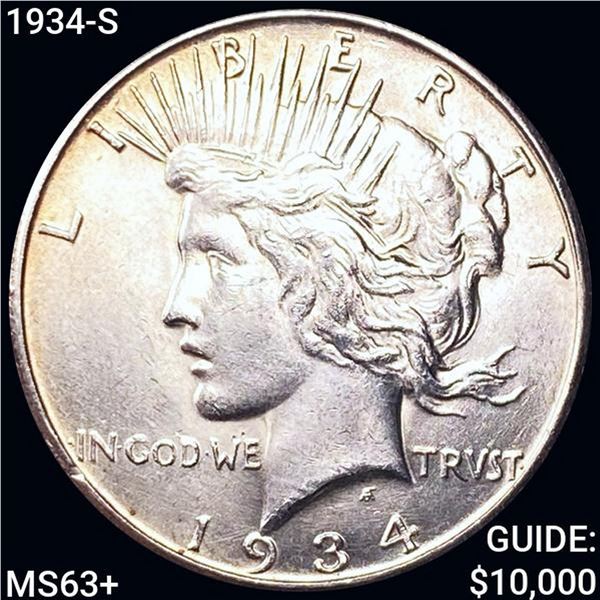 1934-S Silver Peace Dollar UNCIRCULATED +