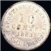 Image 2 : 1863 RARE Confederate Dime CHOICE BU