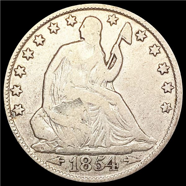 1854-O Arws Seated Liberty Half Dollar LIGHTLY CIR