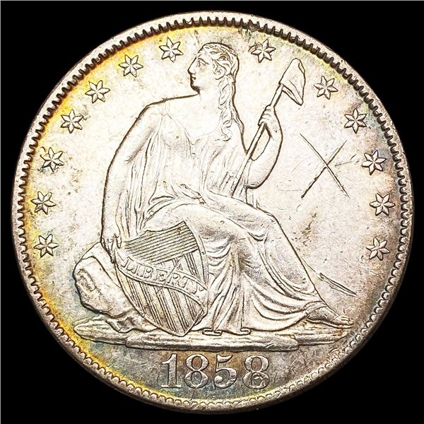 1858-O Seated Liberty Half Dollar CLOSELY UNCIRCUL