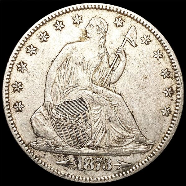 1873 Arws Seated Liberty Half Dollar CLOSELY UNCIR