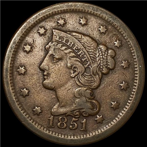1851 Large Cent LIGHTLY CIRCULATED